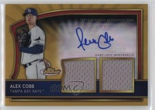 2011 Topps Finest Gold Refractor Rookie Dual Relics 59/69 Alex Cobb Auto 0o48