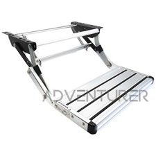 ADVENTURER MANUAL CARAVAN STEP + LED LIGHT SINGLE LIGHTWEIGHT FOLD UP MOTORHOME