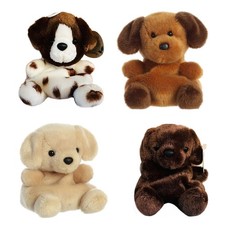 Aurora Plush Palm Pals - SET OF 4 DOGS Freckles, Sunny Lab, Sienna Ruff Ruff