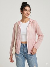 Brandy Melville Pink Sheer Scar Windbreaker Jacket - One Size Pink Jacket