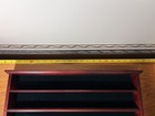 Vintage Wooden Trinket Shelf, Holds 49 Gold Balls Green Velvet Backing — photo 3