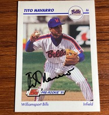 1991 Line Drive Pre-Rookie - AA Tito Navarro #639 (RC) on-card auto