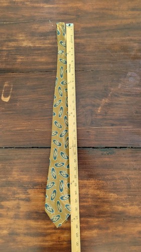 VTG Giorgio Armani Cravatte Men's 100% Silk Geometric Vegas Gold, Grey & White