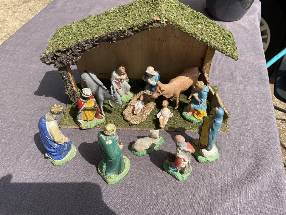 Crèche Ancienne de Noël Deniveau Taille 4 - Photo 1/4