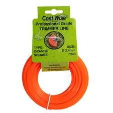 Strimmer Line Orange Square 2.4mm x 15m 0.50 per metre