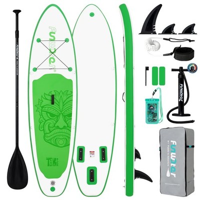 Paddle Stand Up Board 10 6 33 SUP FunWater Light Blue Tiki Inflatable Adjustable