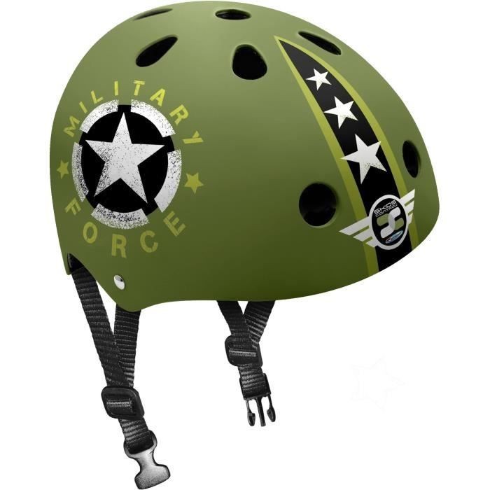 Casque de skate STAMP ajustable avec coque de protection anti-choc verte