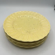 Haldon Group 1988 Set of 4 Plates Yellow Leaf Pattern Plates