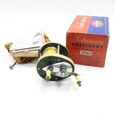 Vintage Shakespeare President 1970A Fishing Reel. W/ Box. See