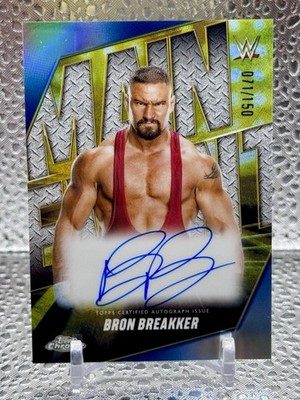 2025 WWE Topps Chrome Bron Breakker Main Event Autograph Blue
