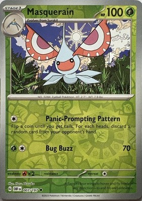 Masquerain Reverse Holo Uncommon SV03: Obsidian Flames 007/197 NM