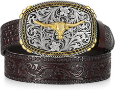 Kids Western Belt for Boys Girls Toddler Youth Genuine Leather Cowgirl Cowboy Be