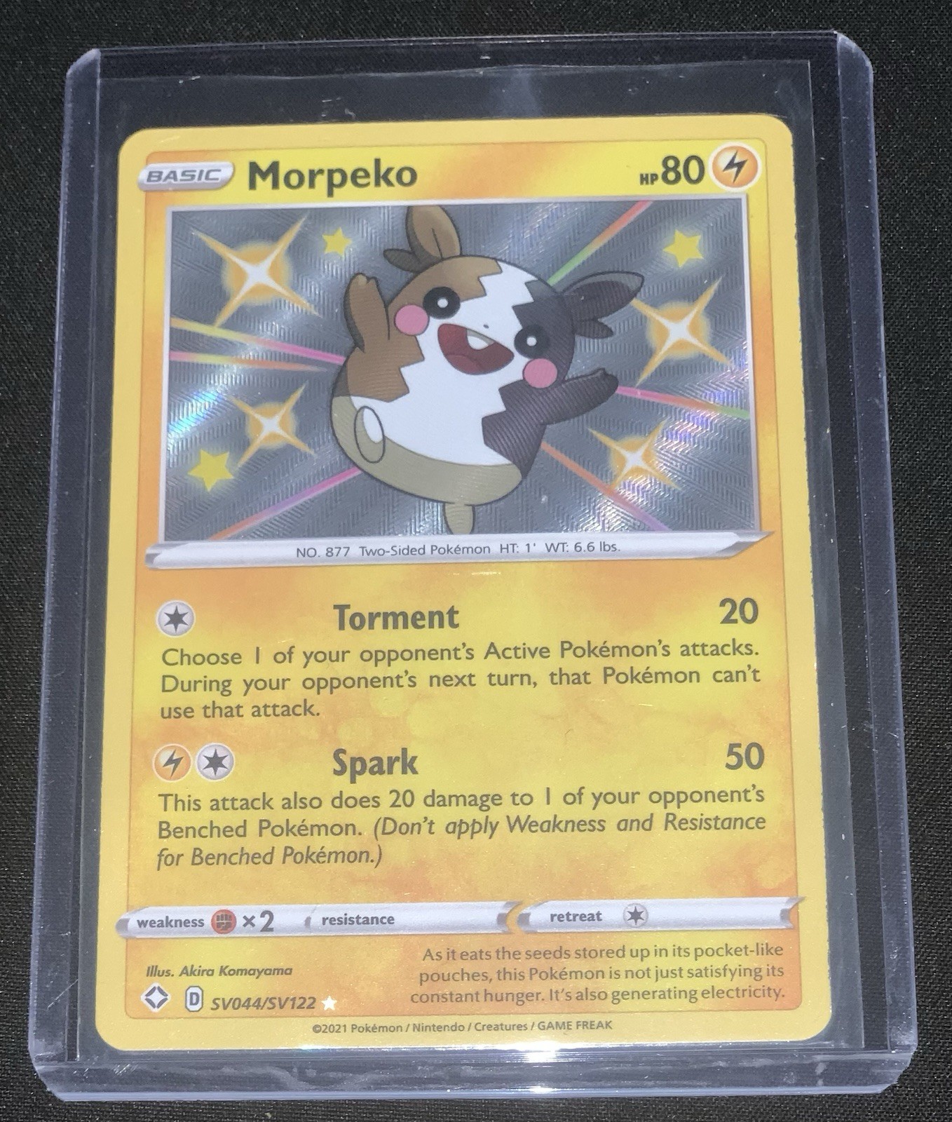 Morpeko Shining Fates ⭐️Shiny Holo Rare⭐️ Pokemon Card SV044/SV122 NEAR MINT 🔥