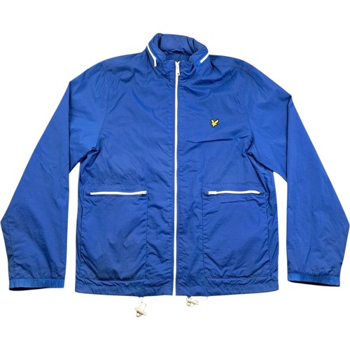 Lyle & Scott, Lyle & Scott Windbreaker L Herren blau Polyester Vintage Reißverschluss leicht Outdoor