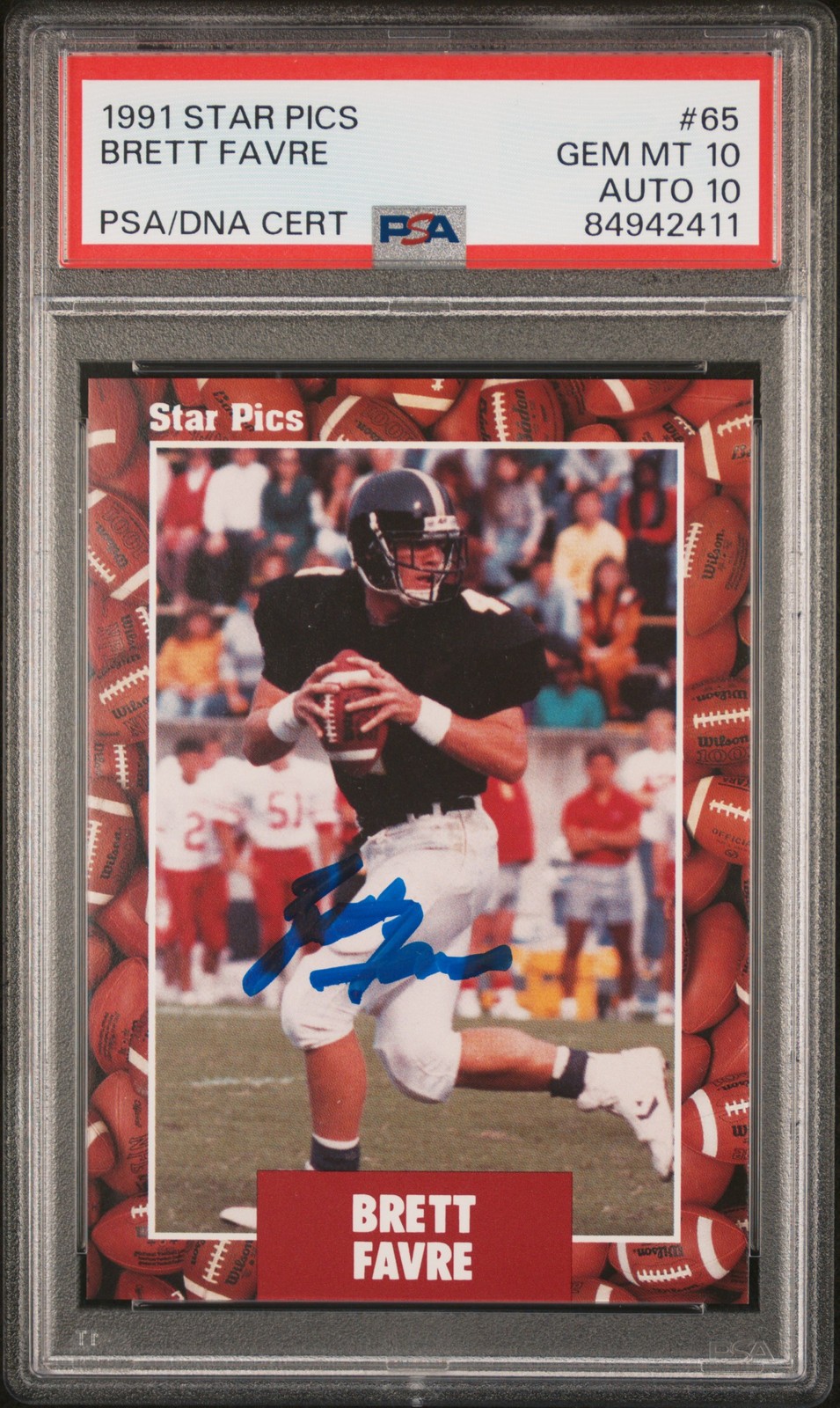 BRETT FAVRE 1991 STAR PICS #65 PSA 10 AUTO 10 