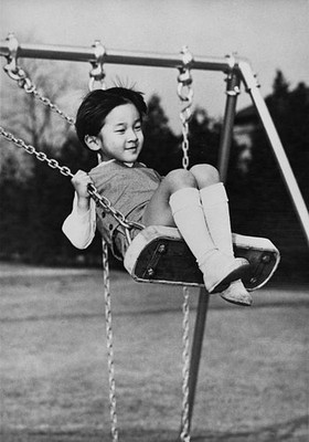 Prince Hiro playing palace grounds Tokyo 5th birthday 23rd Februar- Old Photo