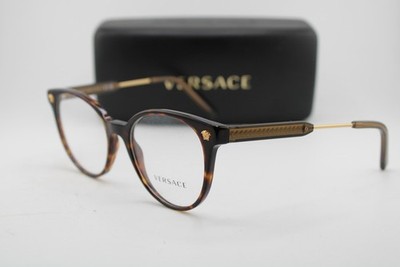 NEW VERSACE MOD. 3291 108 HAVANA GOLD AUTHENTIC EYEGLASSES 51-18