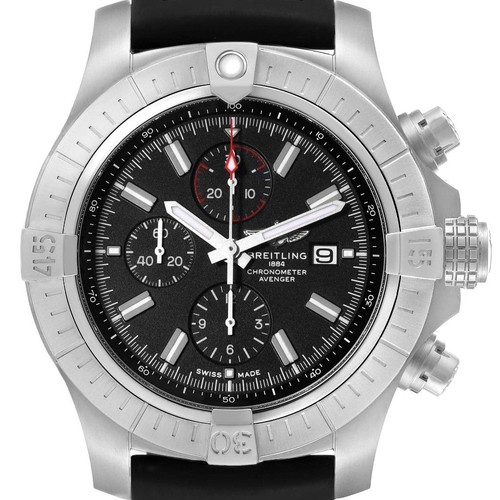 Breitling Aeromarine Super Avenger Black Dial Steel Mens Watch...