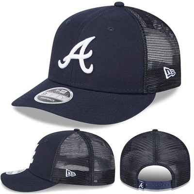 New Era Atlanta Braves 950 Navy Snapback Hat MLB Low Profile Mesh Back Cap