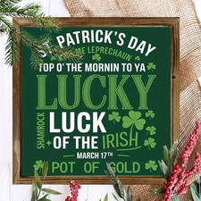 Lucky Irish Decoration Wooden Plaque Luck Of The Irish Art For St Patricks Day