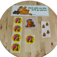 Vintage 80s Garfield Stickers LOT 11 Cat Pooky Bear Puffy Cartoon Collectible