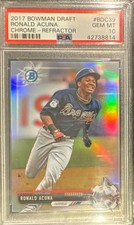 PSA 10 Ronald Acuna 2017 Bowman Draft Chrome Prospects Refractor Gem Mint