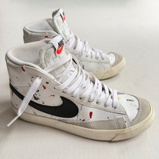 Nike Blazer Mid 77 Shoes Youth 6Y Paint Splatter Kids DJ2618-100 Sneakers Swoosh