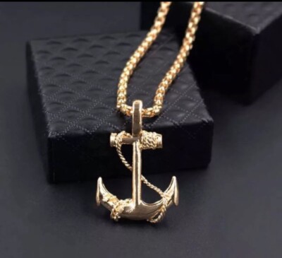 NEW STAINLESS STEEL FASHION SEA ANCHOR NECKLACE