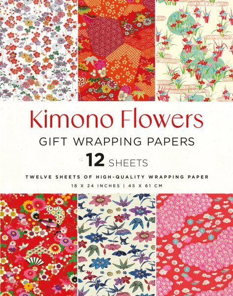 Kimono Flowers Gift Wrapping Papers - 12 Sheets : High-quality Wrapping Paper...