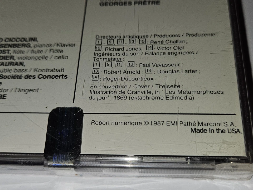 *НОВЫЙ/ЗАПЕЧАТАННЫЙ* Best of Saint-Saens Le Carnaval des Animaux компакт-диск Ciccolini EMI 1987 - Изображение 4 из 4