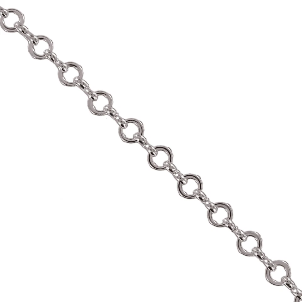 Chaleco de eslabones redondos de bolsillo tono plateado con cadena de reloj para hombre 13 1/2" hecho en EE. UU. Foto 3 de 4