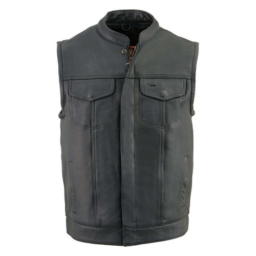 Milwaukee Leather MLM3514 Men's Black “Cool-Tec” Motorcycle Rider Leather Vest - Picture 7 of 10
