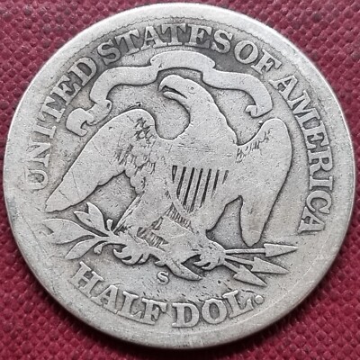 1874 S Seated Liberty Half Dollar 50c Circulated Details