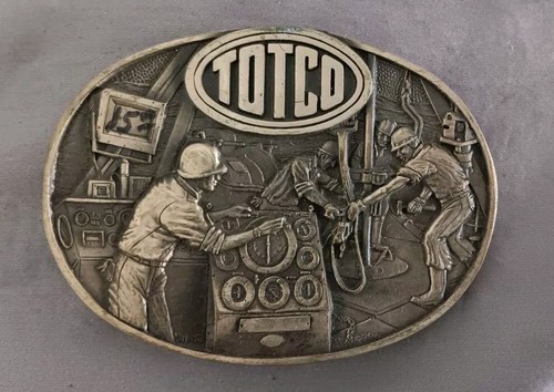 TOTCO Gas & Oil Drilling Solid Brass Belt Buckle 1982 Award Design Medals BB002