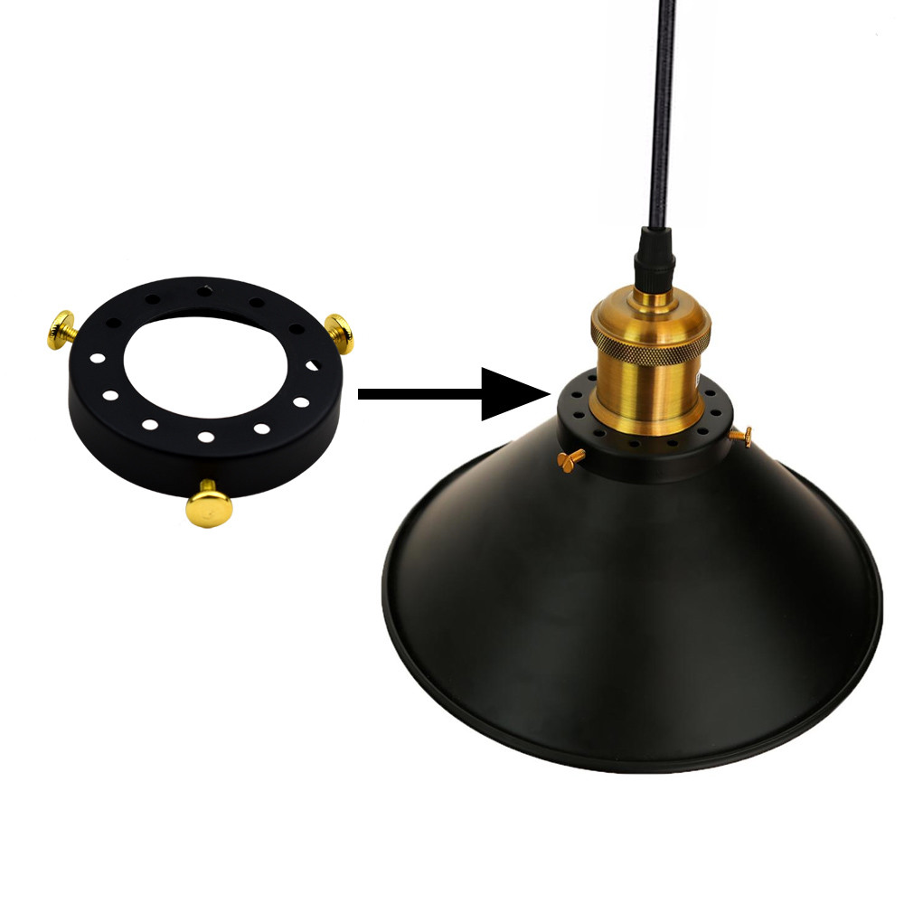 Decorative Shade Cap Ring For Pendant Light Sockets - Multiple Colors (Black, Chrome, Gold, Etc), Easy Fit