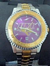 NEW IN BOX Sun Time UNIVERSITY NORTHERN IOWA 2 tone SS & Gold Quartz Date Watch