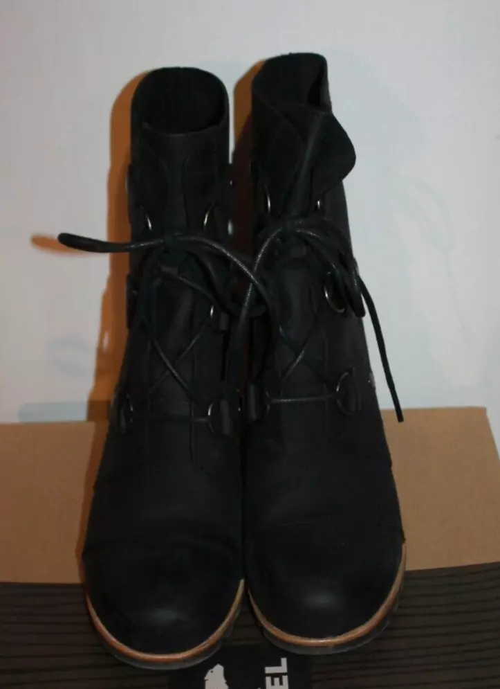 sorel joan of arctic leather wedge mid boots