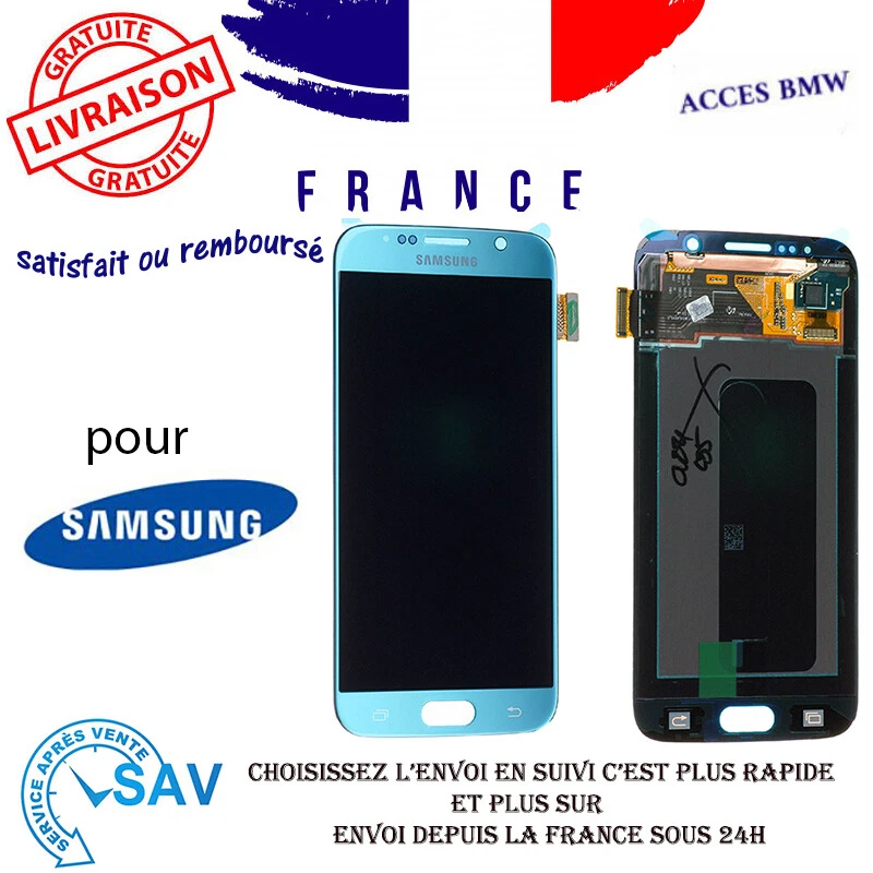 Originale Ecran LCD Complet Bleu Pour Samsung Galaxy S6 G920F Sans Châssis - Photo 1/1