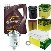MANN-FILTER Inspektionspaket 5L Mannol Energy 5W-30 FüR Honda CR-V II 2.0