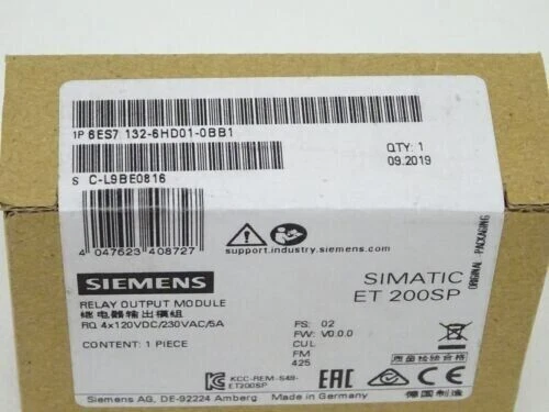 6ES7132-6HD01-0BB1 1PCS NEUE SIEMENS RELAISAUSGANG SPS MOUDLE 6ES71326HD010BB1 - Bild 1 von 1