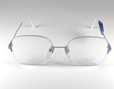 Vintage Pierre Cardin SS 2-4 Light Blue Silver Rounded Square Glasses Frames NOS