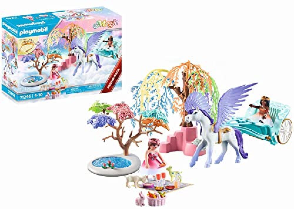 (TG. Piccolo) Playmobil Magic 71246 Picnic con carrozza e Pegaso, con diadema, g