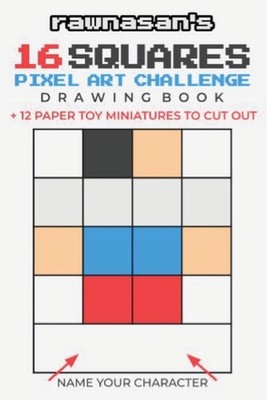 16 Squares Pixel Art Challenge Drawing Book: 4x4 Grid Templates 12 Paper Toy Min