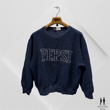 Vintage 90s Pepsi Embroidered Spellout Sweatshirt Cola Soda Pop Logo Large