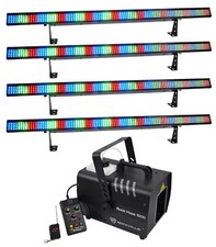 4 Chauvet COLORSTRIP DMX LED Multi-Color DJ Light Bars 1000 CFM Haze Machine