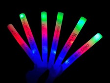 100 Customizable LED Foam Sticks Wands Batons Light Up LED Foam Stick 16 Inch