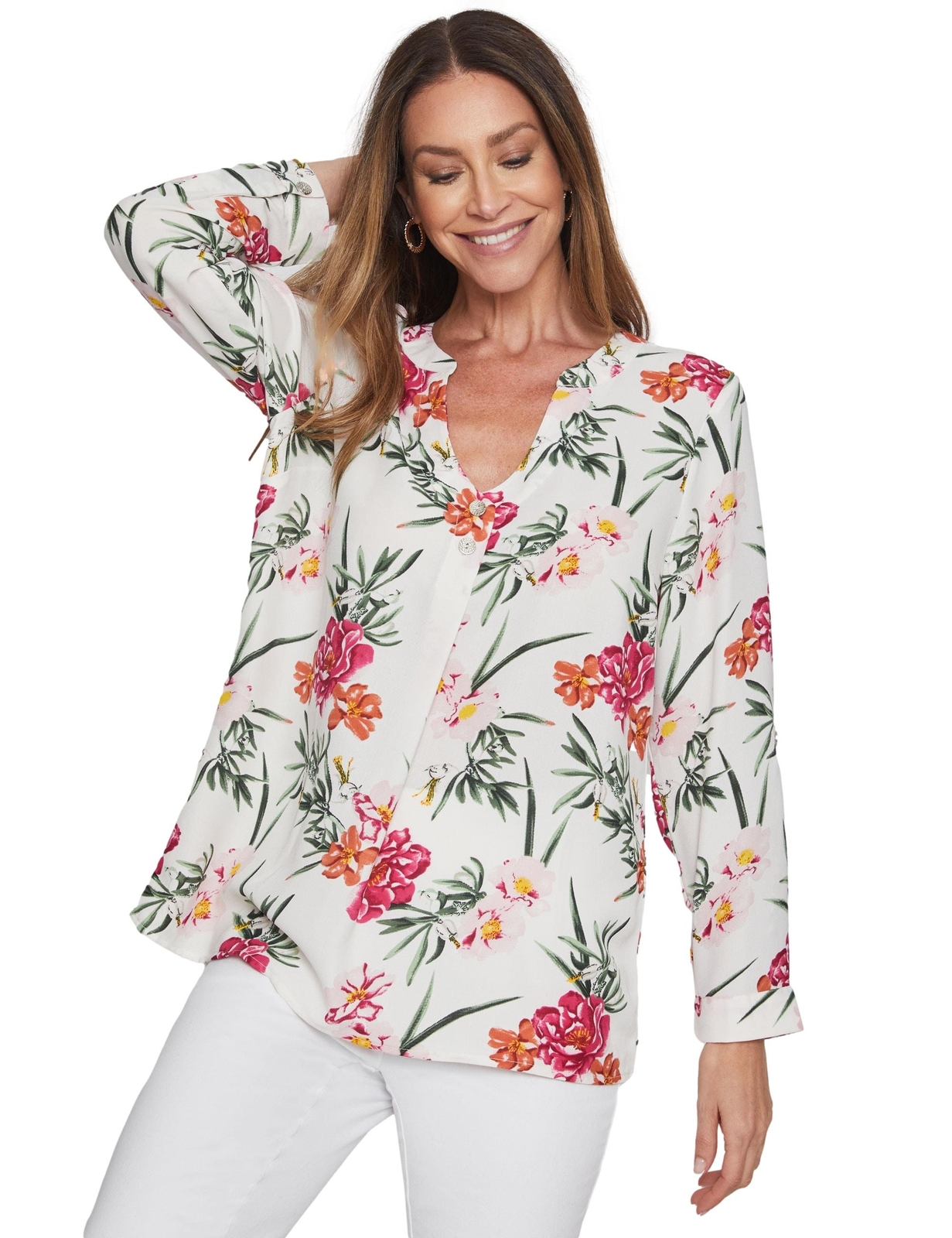 MILLERS Womens Tops Long Sleeve Half Placket Blouse eBay