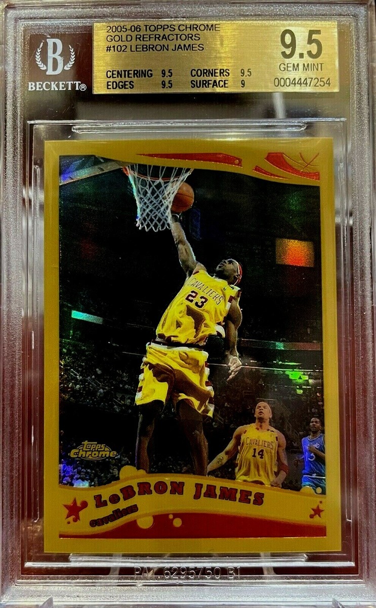 【希少】2005-06 Topps Chrome LeBron James 2005-06 LEBRON JAMES TOPPS CHROME GOLD REFRACTOR 90/99 BGS 9.5 GEM
