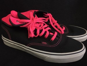 hot pink and black vans