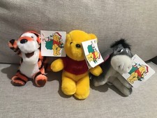 Lot of 3 Vintage Disney Sears Winnie The Pooh Tigger Eeyore Plush 6"